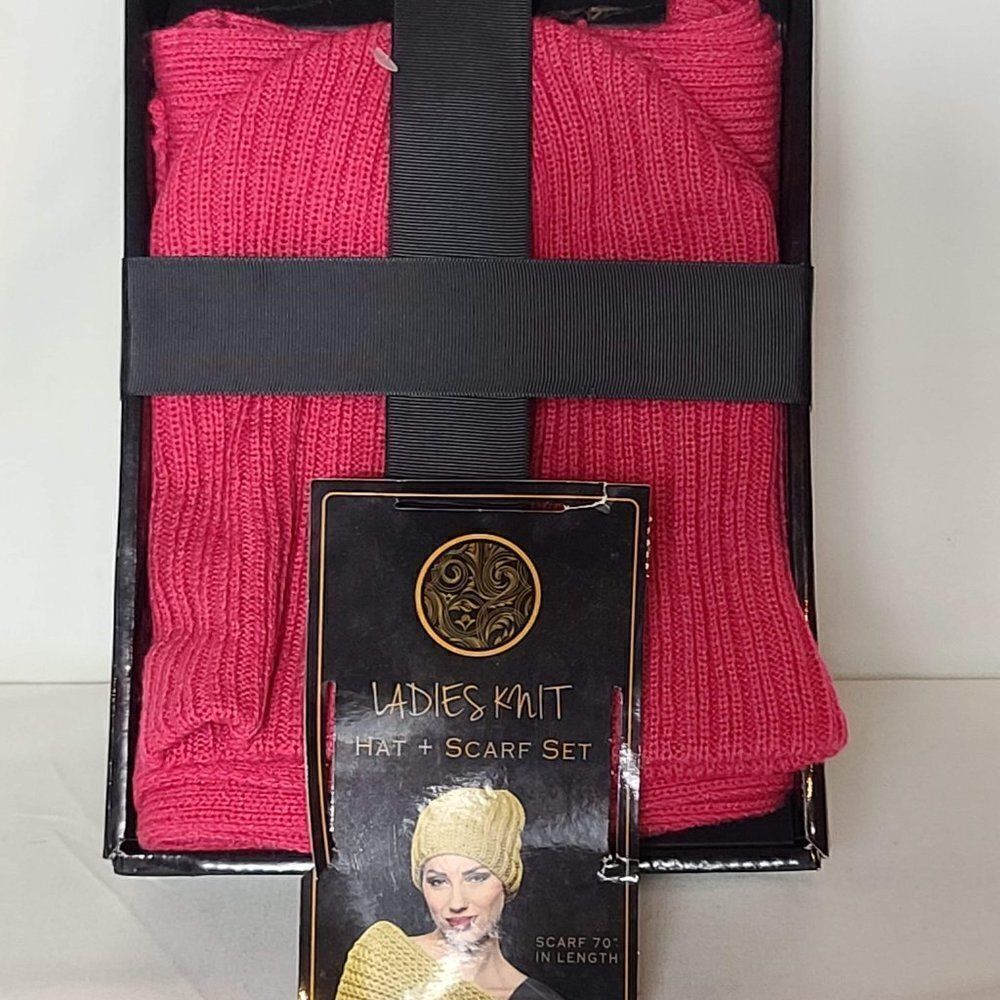 Ladies Knit Hat and Scarf Set - Picture 3 of 4